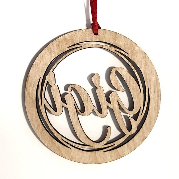 Wooden Christmas GiGi Ornament Laser Engraved Wood - Picture 3 of 6